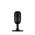 Black Razer Seiren V3 Mini USB condenser microphone on its shock absorber stand