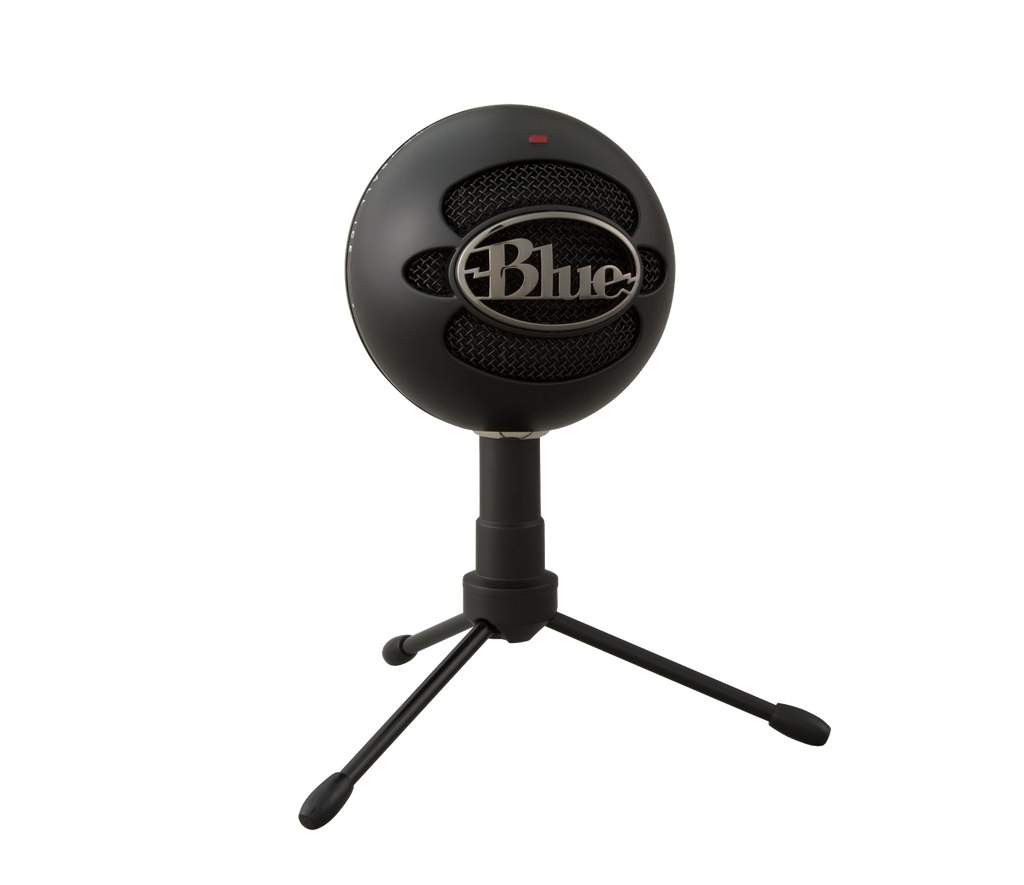 Black Logitech Snowball iCE Cardioid USB Microphone — three-quarter