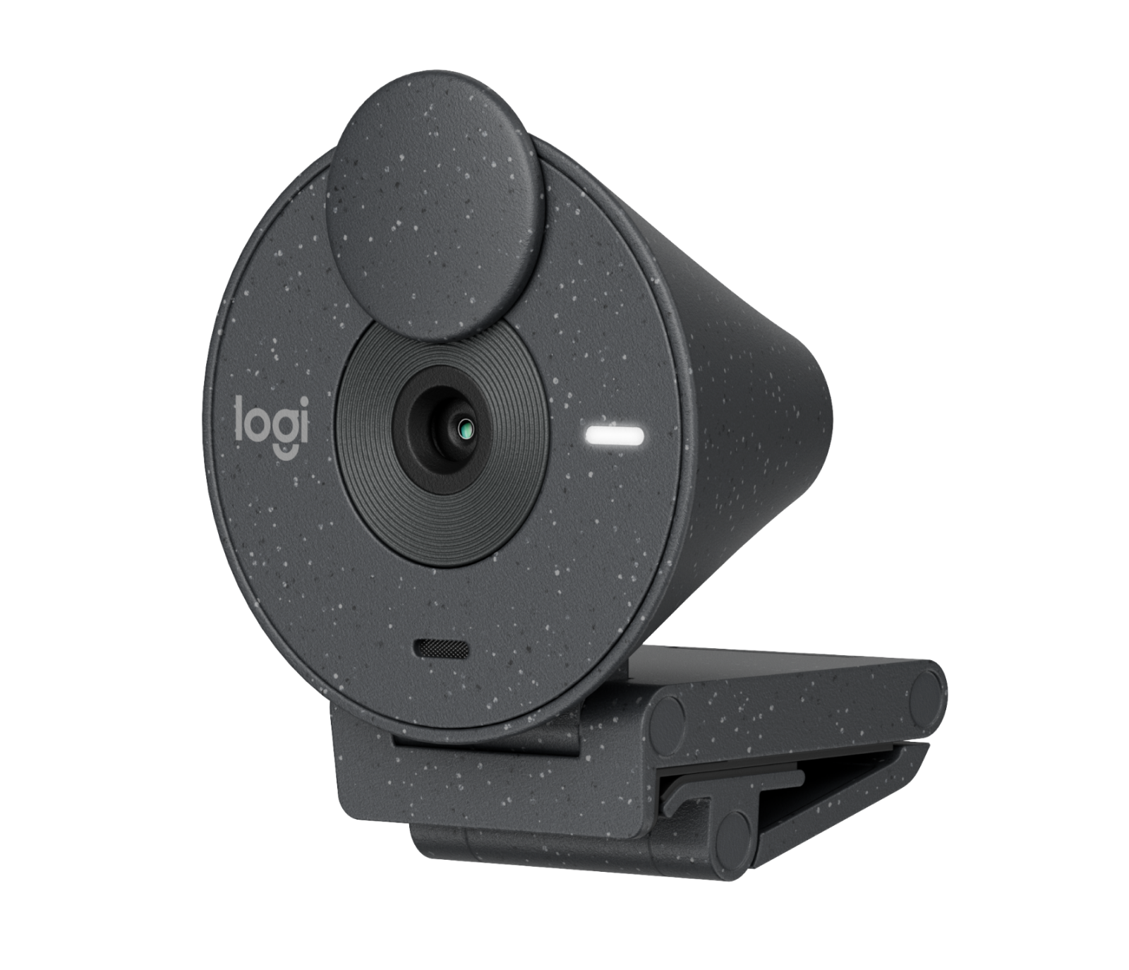 Graphite Logitech BRIO 300 1080p USB-C Webcam with Privacy Shutter — three-quarter