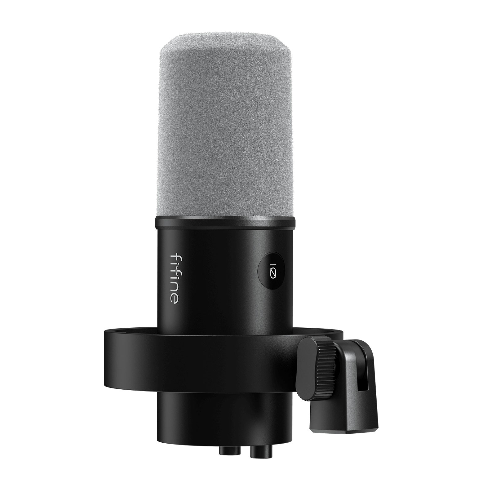 Black FIFINE AmpliTank K688 USB/XLR Dynamic Microphone with Shock Mount — front