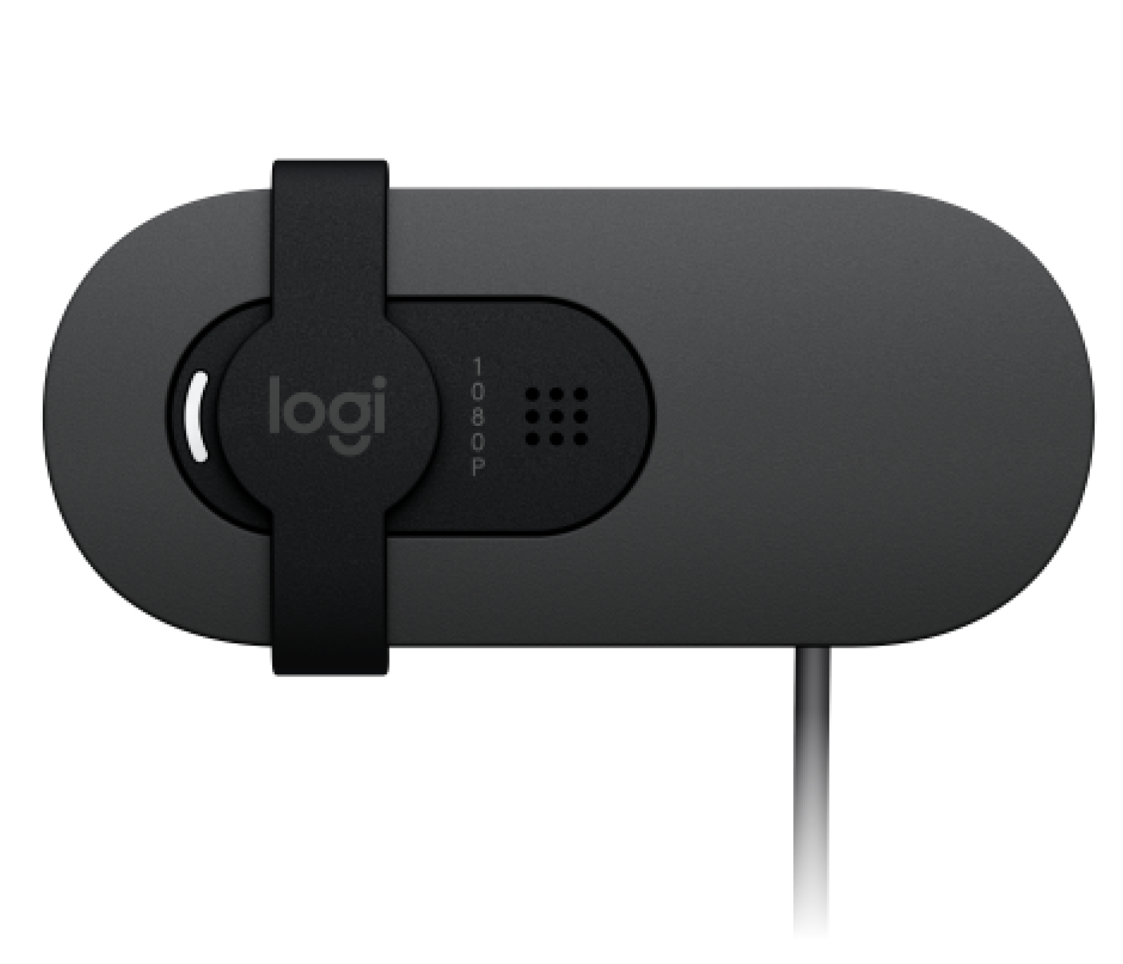 Graphite Logitech BRIO 100 Full HD Webcam with Privacy Shutter — rear