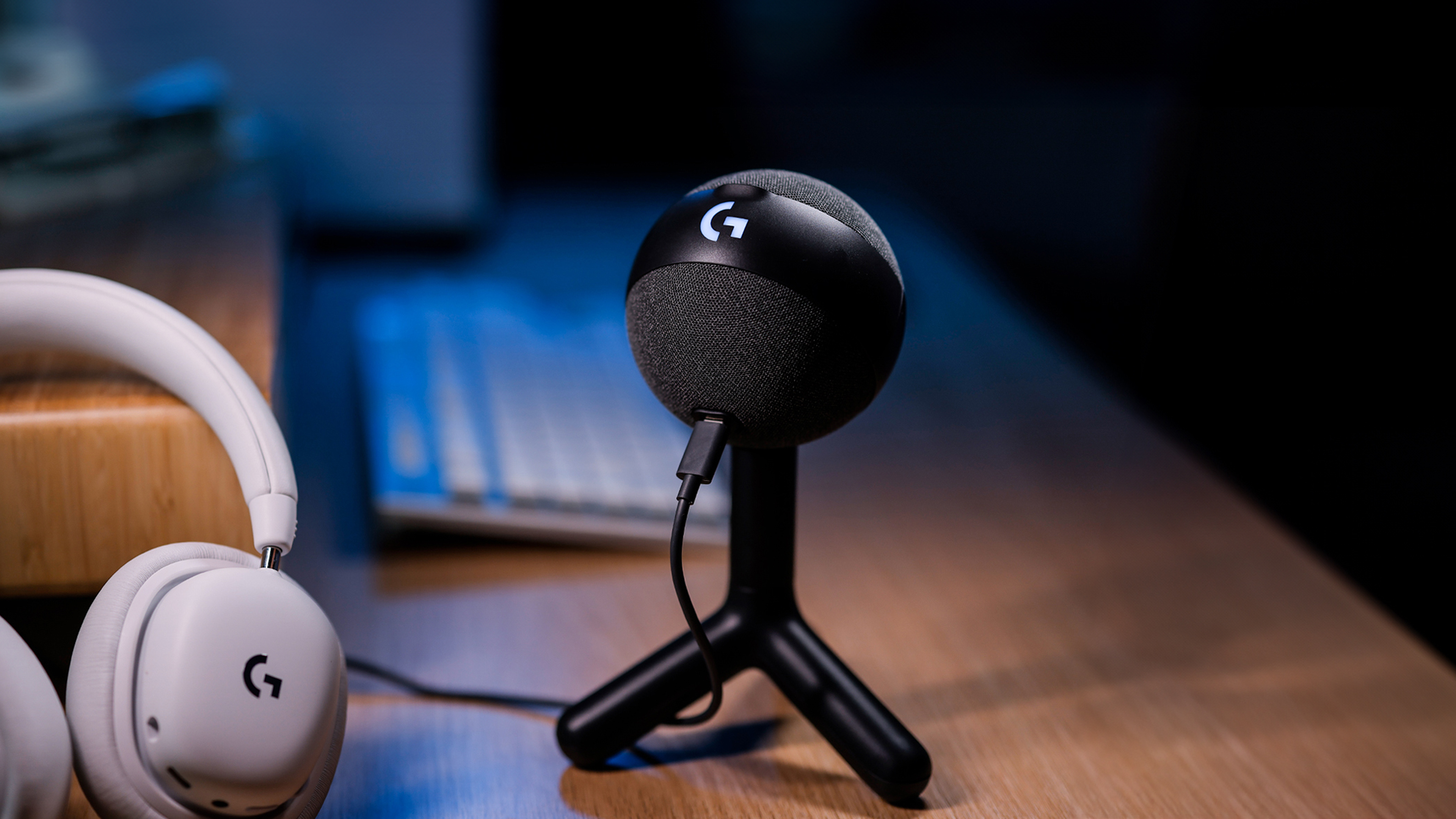 Black Logitech G Yeti Orb Cardioid USB Microphone — lifestyle