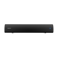 Creative Stage Air V2 compact Black soundbar positioned below a monitor