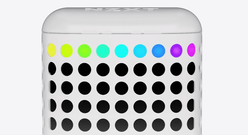 NZXT Capsule Elite USB Gaming Microphone - White — rear rgb detail