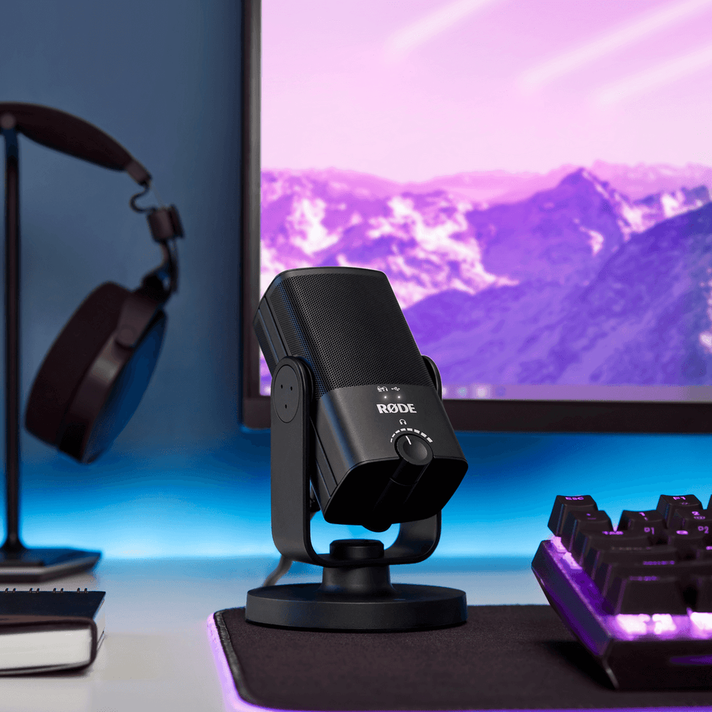 RØDE NT-USB Mini Compact USB Microphone — desk lifestyle
