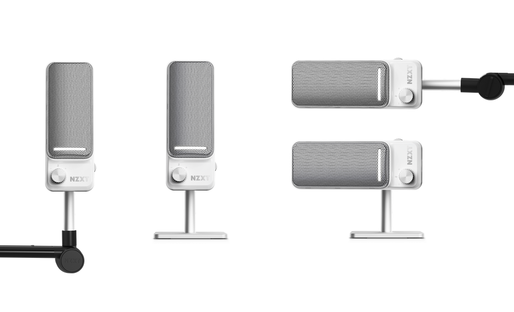 NZXT Capsule Elite USB Gaming Microphone - White — mounting positions