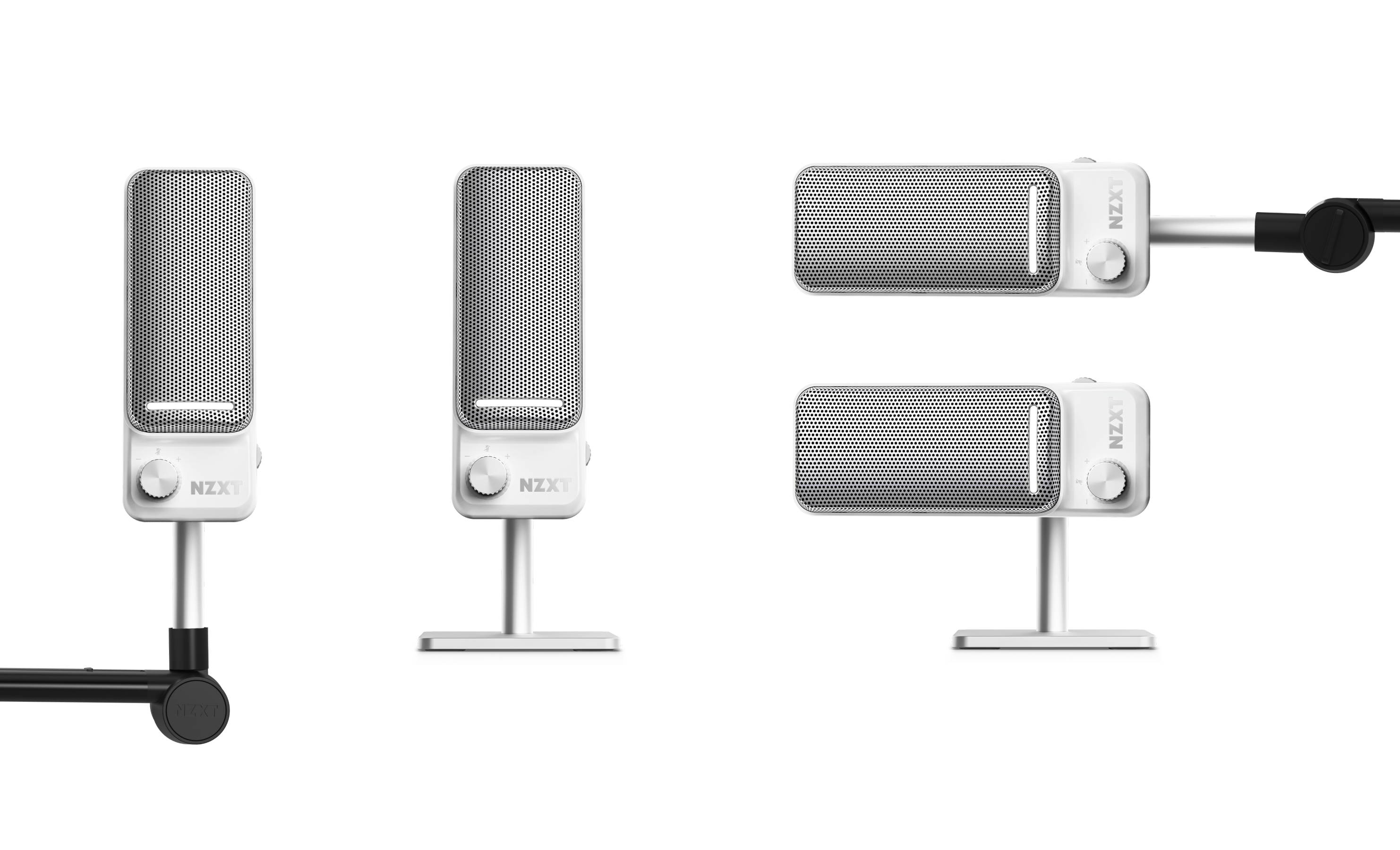 NZXT Capsule Elite USB Gaming Microphone - White — mounting positions