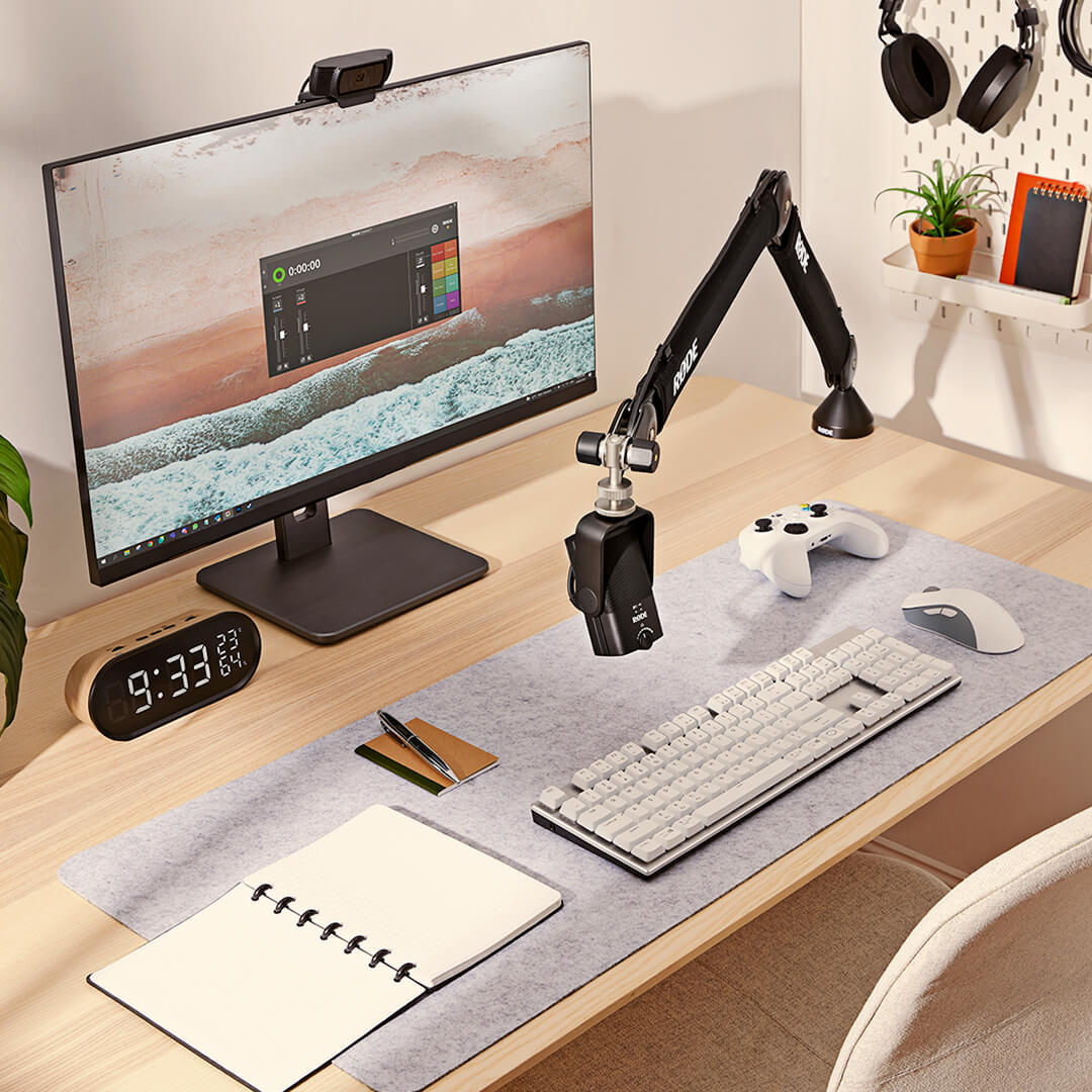 RØDE NT-USB Mini Compact USB Microphone — workspace lifestyle